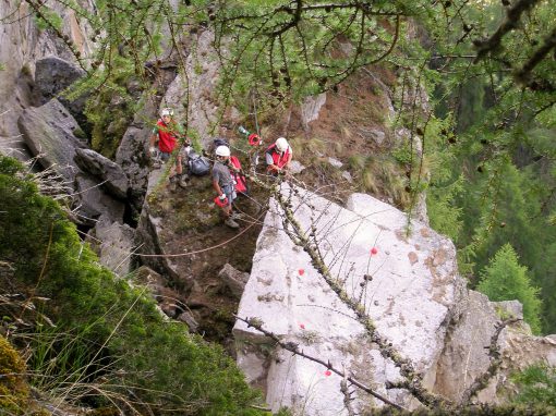 Sprengen eines Einzelblocks, Meraner Höhenweg, Naturns